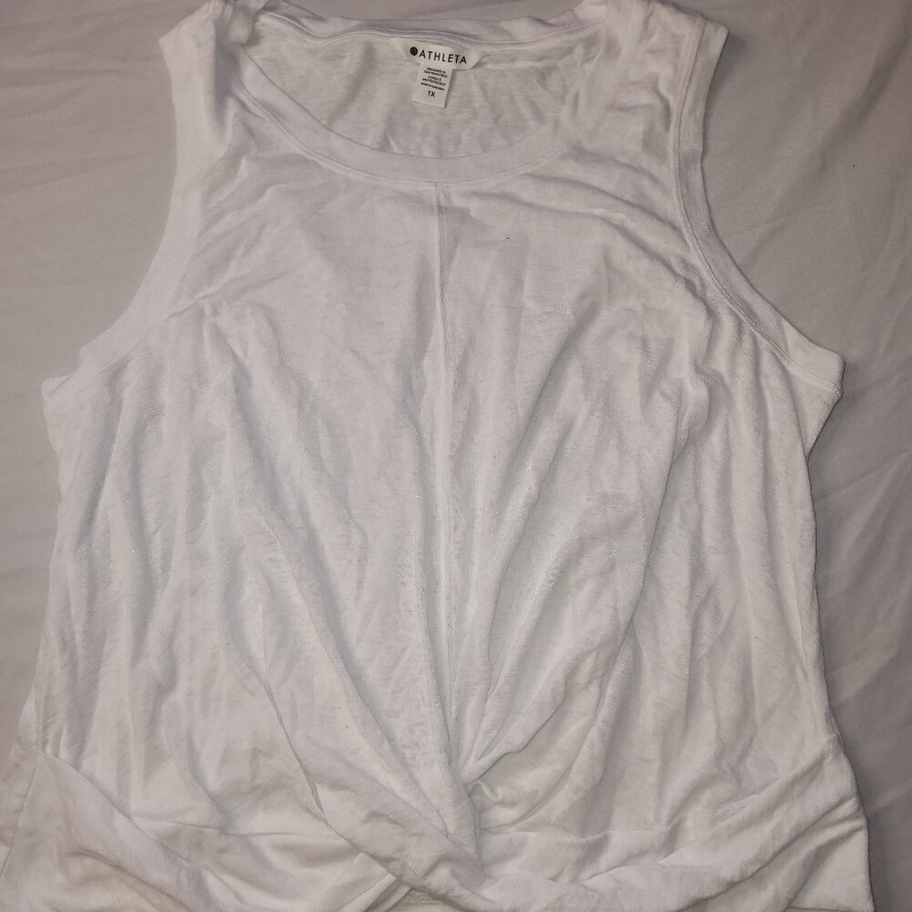 Athleta Breezy twist tank NWOT white size 1X
